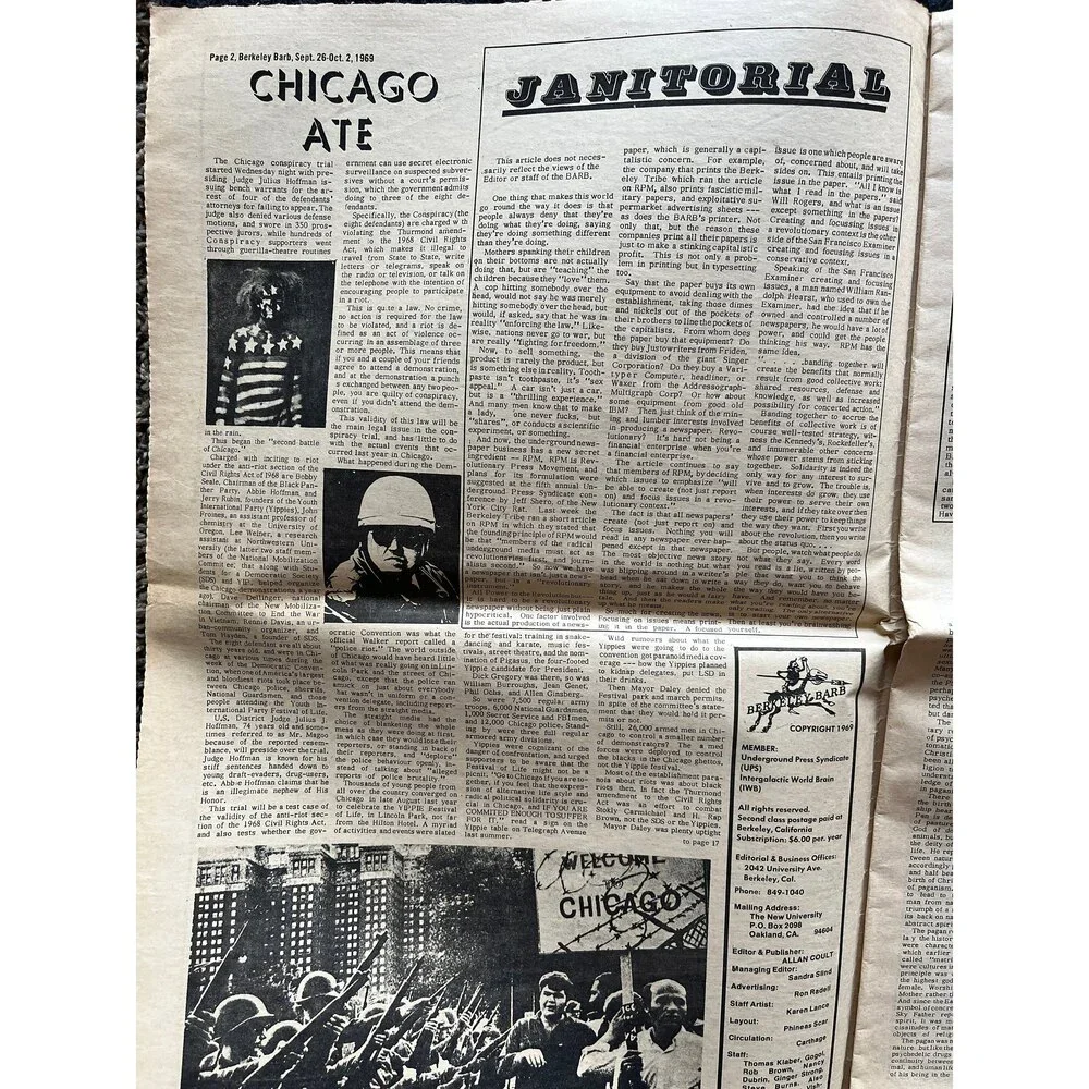 1970s Berkeley Barb Newspaper: Black Panther Party, CounterCulture Relic